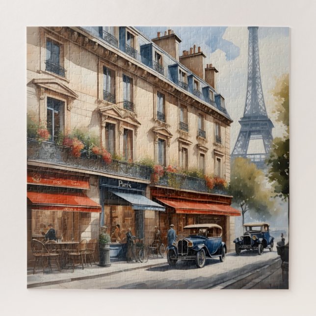 Paris watercolor painting  jigsaw puzzle (Vertical)