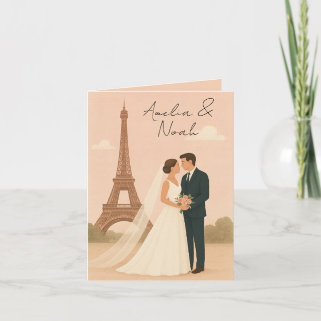 Paris Wedding Invitation | Elegant Eiffel Tower  (Front)