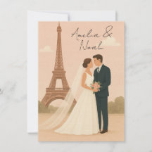 Paris Wedding Invitation | Elegant Eiffel Tower 