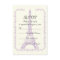 Paris wedding purple Eiffel Tower on ivory RSVP