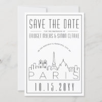 Paris Wedding | Stylised Skyline Save the Date