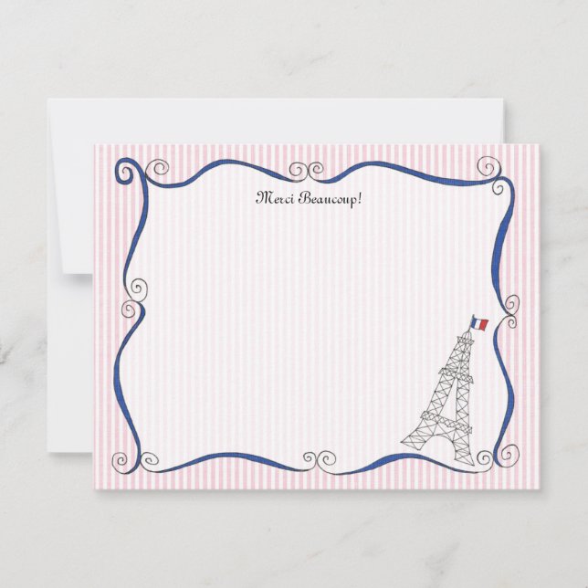 Paris Whimsy Personalised Note Cards (Front)