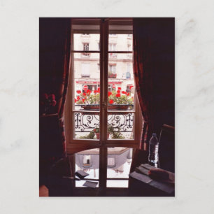 Paris window view postcard