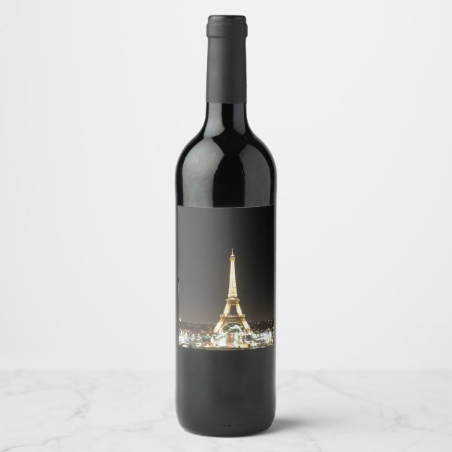 Paris Wine Bottle Sticker (Front)