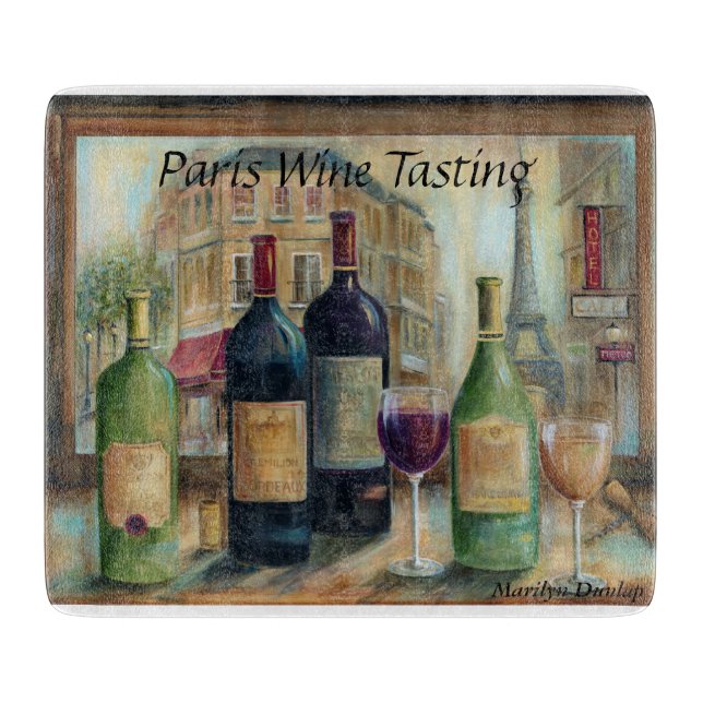 Paris Wine Tasting Cutting Board (Front)