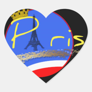Paris with Crown Heart Sticker