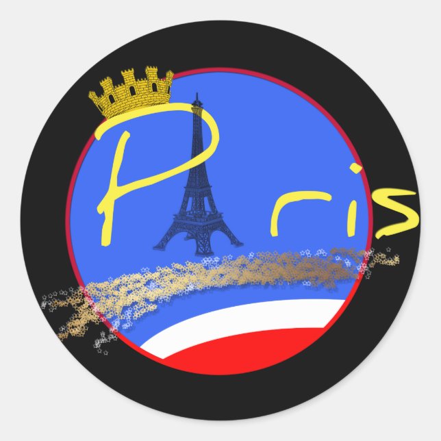 Paris with Crown of the City - Stickers (Front)