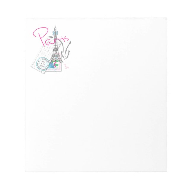Paris with love and Eiffel Tower Notepad (Front)