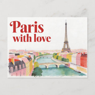 Paris With Love Vintage Travel Postcard
