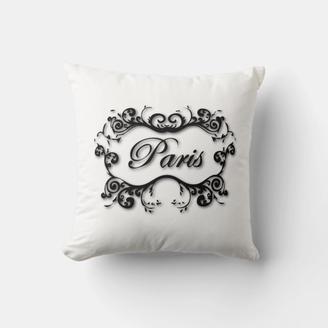 Paris with Scrolls Cushion (Front)