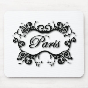 Paris with Scrolls Mouse Pad