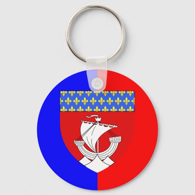 Paris With Shield, France Key Ring (Front)