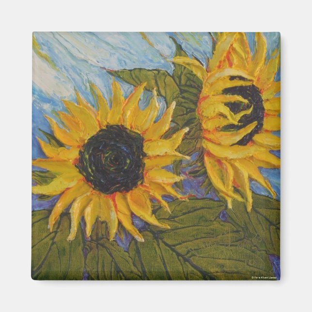 Paris' Yellow Sunflower Magnet (Front)