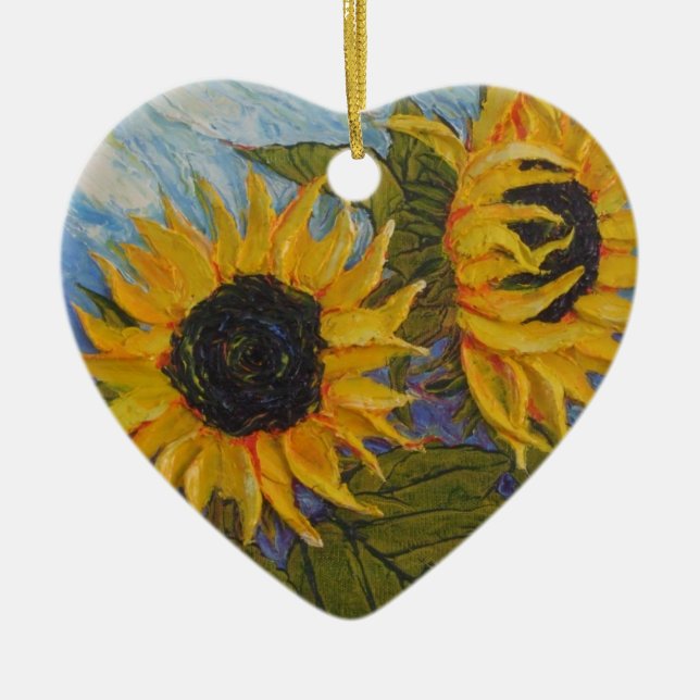 Paris' Yellow Sunflower Ornament (Front)