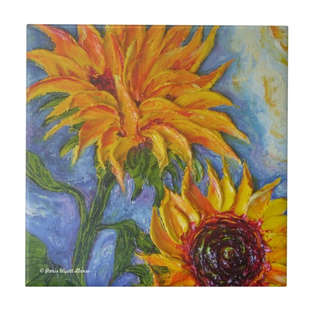 Paris' Yellow Sunflowers Tile (Front)