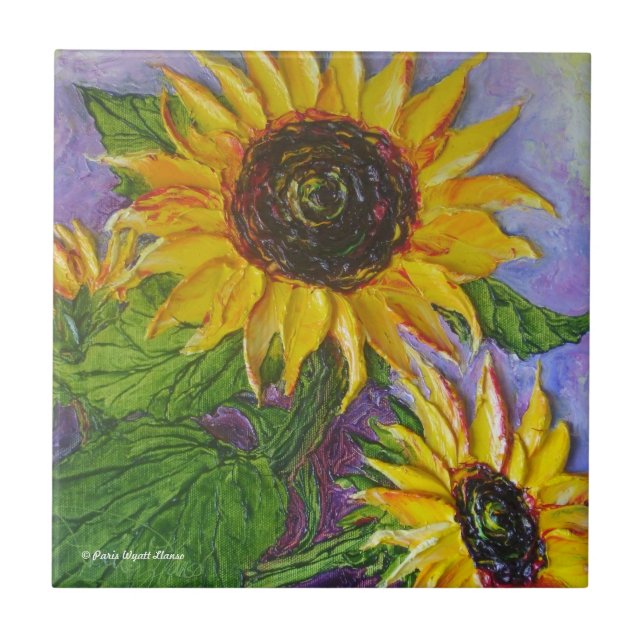 Paris' Yellow Sunflowers Tile (Front)