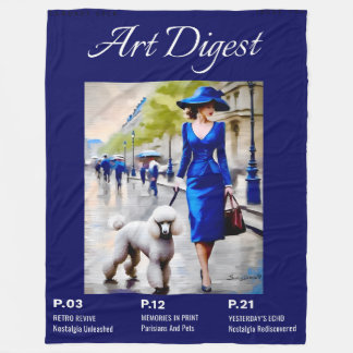 Parisian And Pets Poodle  Fleece Blanket
