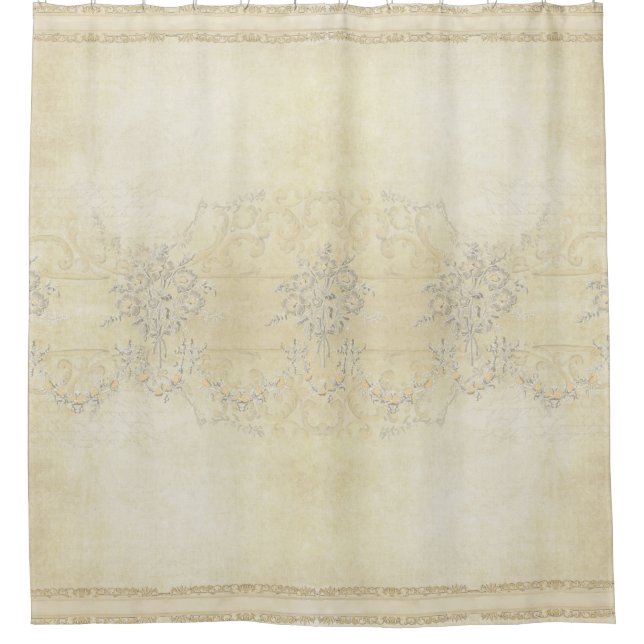 Parisian Apartment Floral Plaster Moulding Home Shower Curtain (Front)