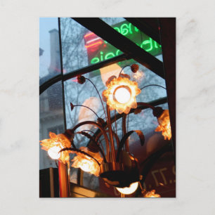 Parisian Atmosphere Lamps and reflection Postcard