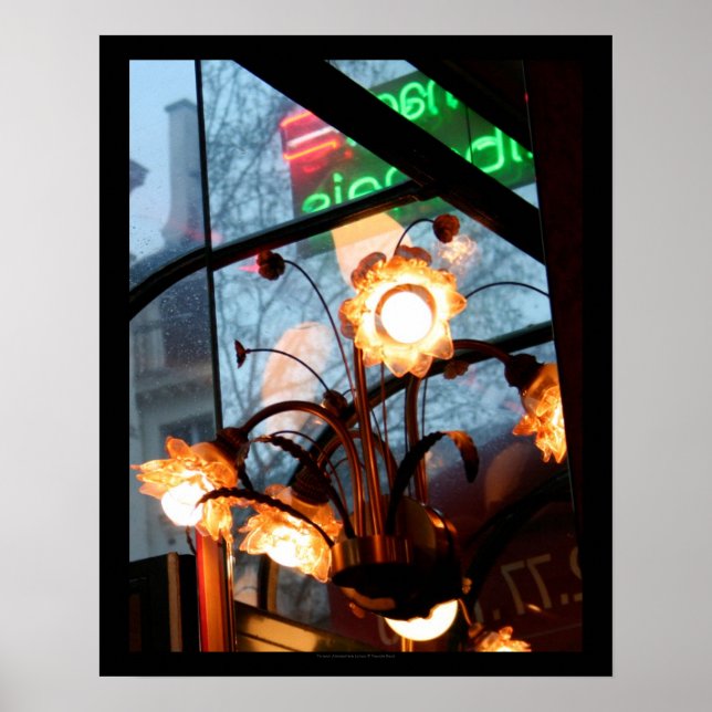Parisian Atmosphere Lamps and reflection Poster (Front)