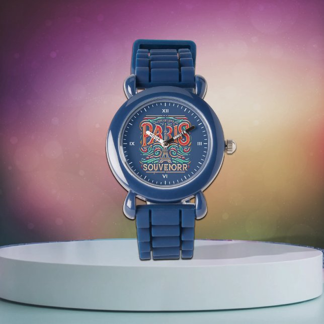 Parisian Bloom Love Symphony Kids Blue Silicone Watch (Creator Uploaded)