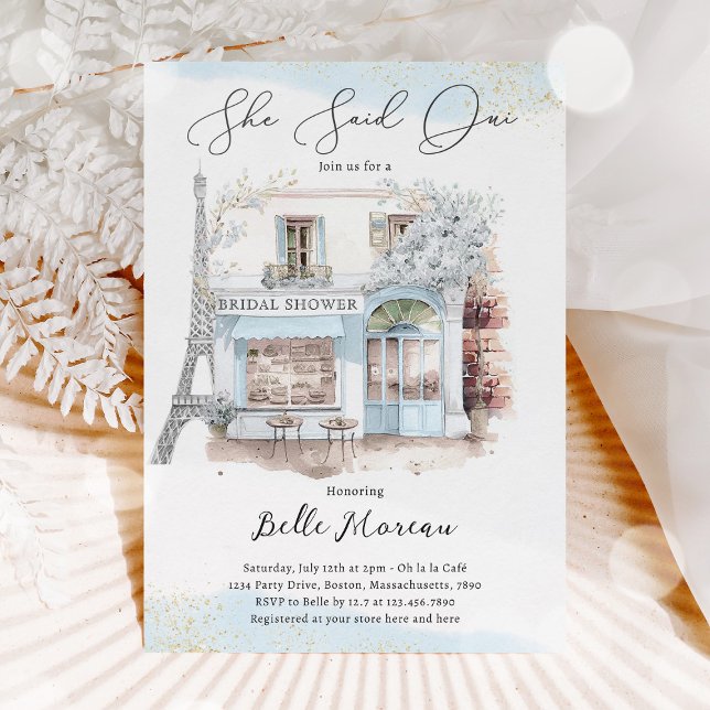 Parisian Bridal Shower She Said Oui French Bridal Invitation (Creator Uploaded)