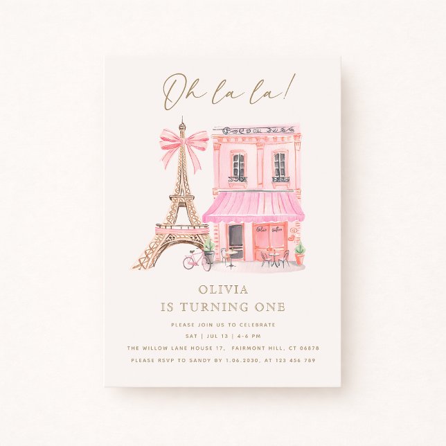 Parisian Café first Birthday Invitation (Creator Uploaded)