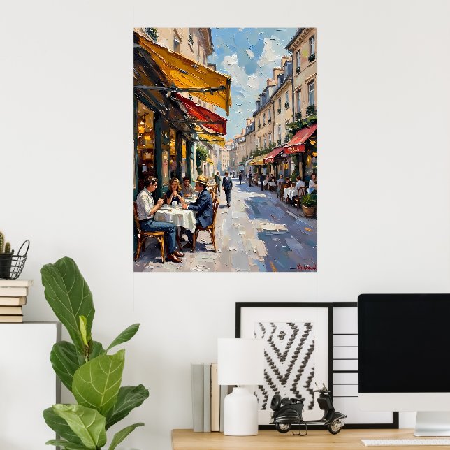 Parisian Cafe Life Poster (Home Office)