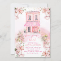 Parisian Cafe Pink Floral Baby Shower