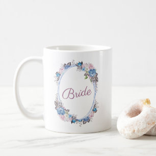 Parisian Charm Floral Oval Frame Floral Bride Coffee Mug