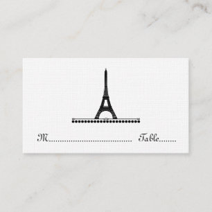 Parisian Chic Place Card, Black Place Card