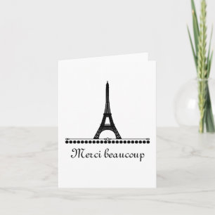Parisian Chic Thank You Card, Black Card
