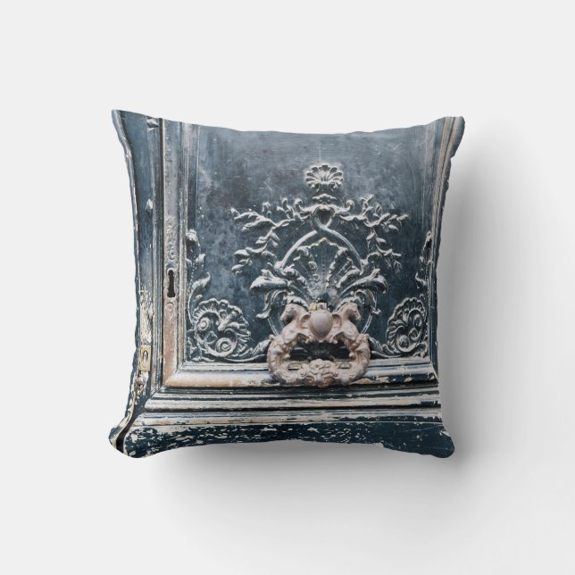 Parisian Door Throw Pillow (Front)
