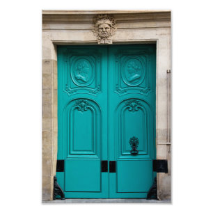 Parisian Door Turquoise I Photo Print