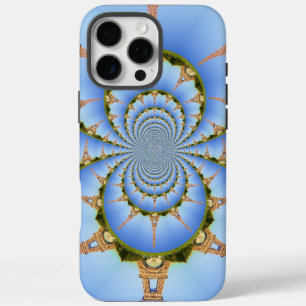 Parisian Dream Eiffel Tower Kaleidoscope Blue Sk iPhone 16 Pro Max Case