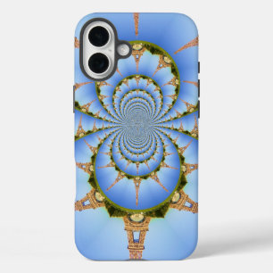 Parisian Dream   Eiffel Tower Kaleidoscope Blue Sk iPhone 16 Plus Case