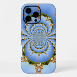 Parisian Dream Eiffel Tower Kaleidoscope Blue Sk iPhone 16 Pro Max Case