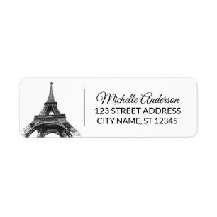 Parisian Eiffel Tower Paris French Return Address 