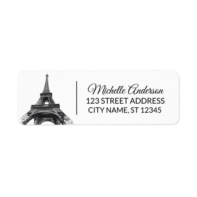 Parisian Eiffel Tower Paris French Return Address  (Front)