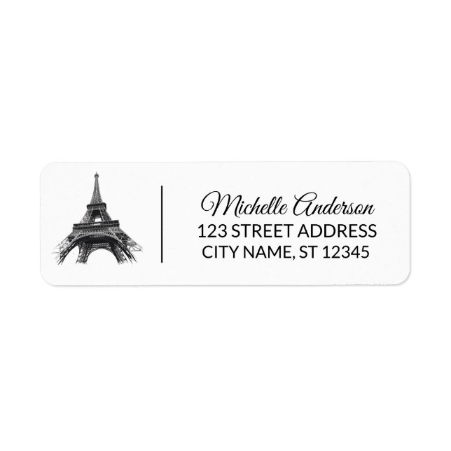 Parisian Eiffel Tower Paris French Return Address  (Front)