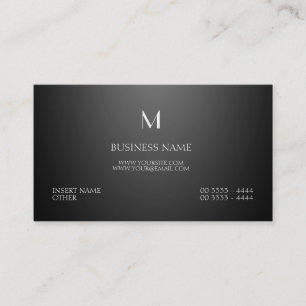 Parisian Elegant and Monogram Black Business Card