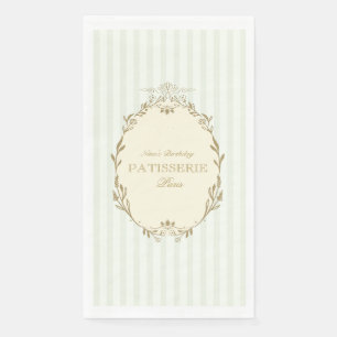 Parisian French Patisserie Vintage Party Green Napkin