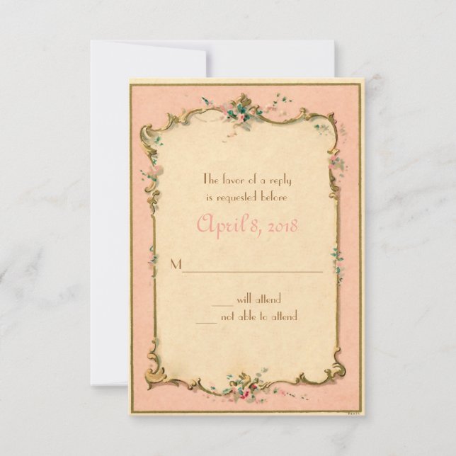 Parisian French Perfume Label Invitation RSVP (Front)