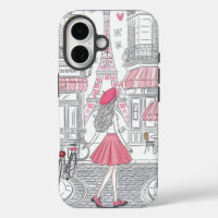 Parisian Girl – Cute Eiffel Tower & Café Street