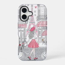 Parisian Girl – Cute Eiffel Tower & Café Street