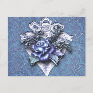 PARISIAN GOTHIC 1897: ROMANTIC BLUE POSTCARD