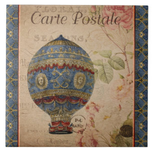 parisian hot air balloon ceramic tile