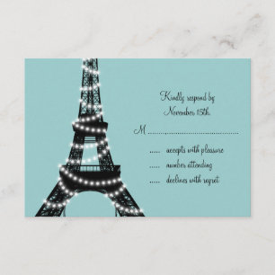 Parisian Lights RSVP (turquoise) Card