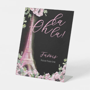 Parisian Oh La La Bridal Shower Pedestal Sign