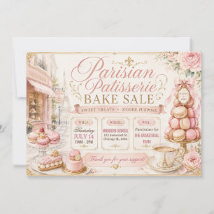 Parisian Patisserie Bake Sale Invitation